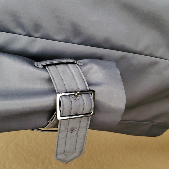🆕️LONDON FOG Metallic Gray Water Resistant Double Breasted Trench Coat SIZE: PS - Picture 4 of 16